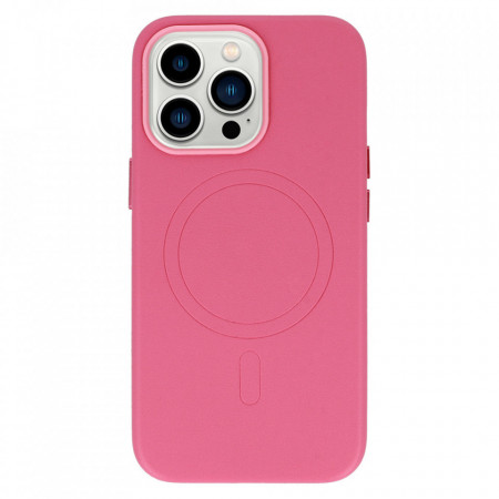 MagSafe Leather Husa Iphone 15 Pro Pink - Img 2