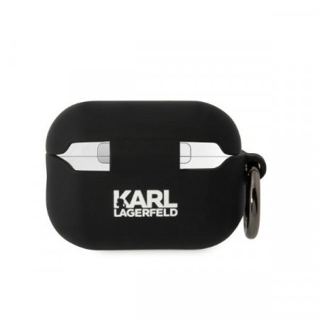 Original Case KARL LAGERFELD - Silicone Choupette Head 3D KLAP2RUNCHK for AirPods Pro 2 Cover - black