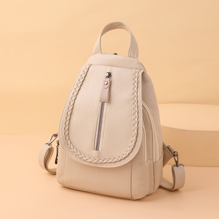 Rucsac Vintage pentru Femei, cu design impletit, cu bretele, TMQH392602 - Img 4