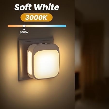 Set 2 bucăți lumină de noapte LED cu senzor, luminozitate reglabilă, 3000K, TMDJ1104267 - Img 5
