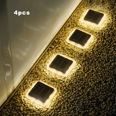 Set 4 lămpi solare LED pătrate pentru sol – Iluminat decorativ de exterior, TMJR604032 - Img 4