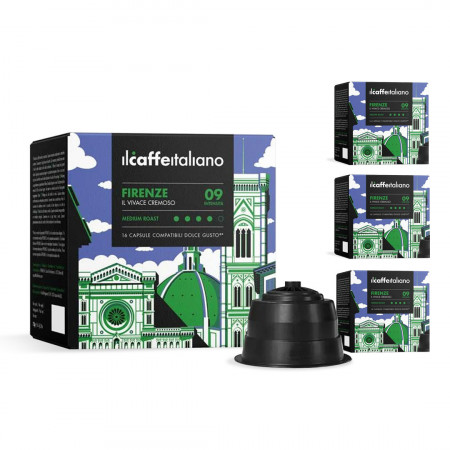 Set 4 x Capsule il caffe italiano Firenze, compatibile Dolce Gusto, 16 capsule, PMDCFIR9633
