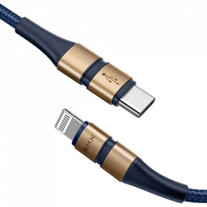 Baseus Cablu BMX Double-deck MFi - Tip C to Lightning - PD 18W 2,4A 1,8 metrus (CATLSJ-BV3) gold-blue