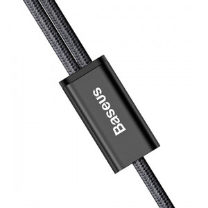 Baseus cablu Rapid 2 in 1 - USB to Micro USB, Lightning - 3A 1.2 metru (CAML-SU01)Negru - Img 2