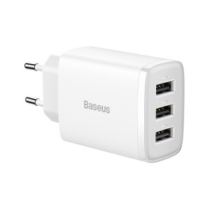 Baseus Compact Incarcator Priza - 3xUSB - 17W (CCXJ020102) white - Img 2