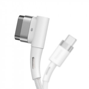 Baseus Zinc Magnetic cablu - Tip C to Apple laptop L-shaped - 60W 2 metri (CATXC-W02) alb