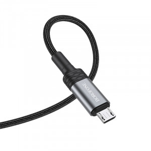 Borofone Cablu BU30 Lynk Smart power-off - USB to MicroUSB - 2,4A 1,2 metri Negru