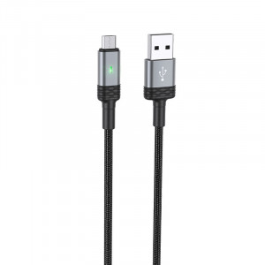 Borofone Cablu BU30 Lynk Smart power-off - USB to MicroUSB - 2,4A 1,2 metri Negru - Img 2