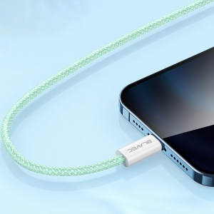 Cablu Blavec Candy Braid - Tip C la Lightning - PD 20W, 2.4A, 1 metru, Apple CarPlay (CCA-CL24GN10) verde Blavec, MGKABAV1771 - Img 3