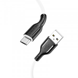 Cablu Borofone BX63 Charming - USB to MicroUSB - 2,4A 1 metru negru-white - Img 3