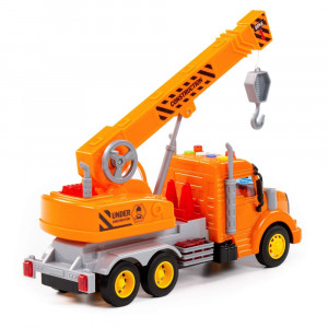 Camion constructii + macara, cu lumina si sunet, 33.5x11.5x18.5 cm, Polesie - Img 4