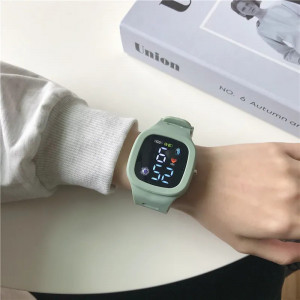 Ceas Sport Led Unisex, Quartz, afisaj Digital, verde, LD203-V2 - Img 3