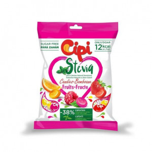 Dropsuri Cipi fructe asortate, cu stevia 80 g