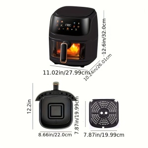 Friteuza cu aer cald de capacitate mare, cu ecran tactil colorat, 6 L, 1400 W, PMGQ10168 - Img 2