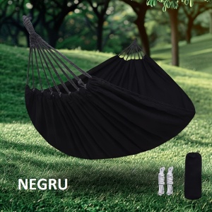 Hamac de exterior rezistent din poliester, 200 x 80 cm – cu frânghii incluse, TMMY499488 - Img 2