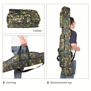 Husa de pescuit pentru lansete camuflaj, 2 compartimente, diferite dimensiuni, PMTY47542 - Img 6