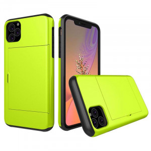 Husa iPhone 11 Verde Antisoc Cu Buzunar Pentru Card