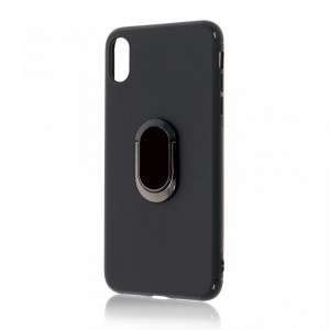 Husa iPhone XR Neagra Din Silicon Premium Cu Inel Rotativ - Img 3