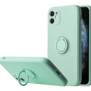 Husa pentru SAMSUNG GALAXY S21 ULTRA, Vennus Silicone cu inel, menta