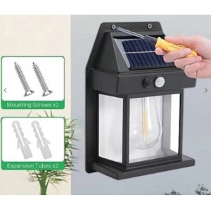 Lampa solara tip felinar 1W Smartix, Acumulator 1800mAh, Senzor 5-8M, Pentru exterior, Suport inclus, Panou solar inclinat, 600 Lumeni, Negru, AD180058 - Img 2