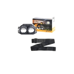 Lanterna frontala Led, De pus pe cap, Incarcare prin USB , Negru, AD954