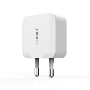 Ldnio Wall charger A2201 - 2xUSB - 2,4A + USB to Micro USB cablu alb