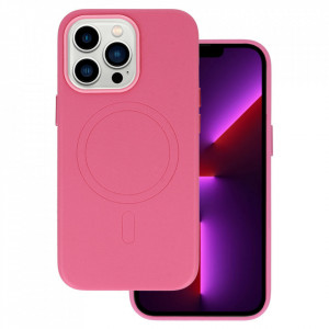 MagSafe Leather Husa Iphone 15 Pro Pink