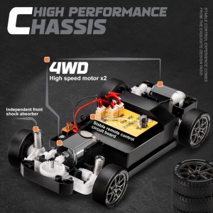 Mașinuță cu telecomandă – Drift 1:24, 4WD, 2.4GHz, complet echipată, TMVE384625 - Img 2