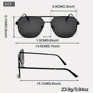 Ochelari de soare vintage, cadru metalic, unisex, TMAH1753278 - Img 2