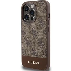 Original Case GUESS hardcase 4G Stripe Collection GUHCP15LG4GLBR for Iphone 15 Pro brown
