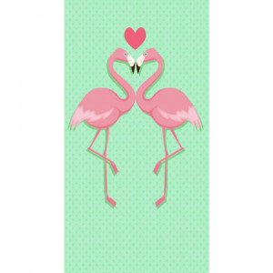 Prosop plaja 150 x 70 cm Flamingo Love, PMREC45WZ63