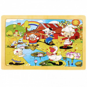 Puzzle lemn, 24 piese, Ferma animalelor 4, FLV30707