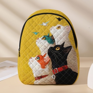 Rucsac damă Cats cu model pisici si pasari – Stil casual și adorabil, TMFL747828