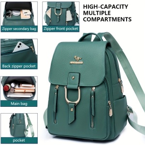 Rucsac elegant cu bretele ajustabile și compartimente multiple, TMLM67809 - Img 8