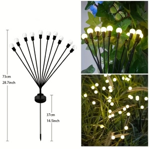 Set 10 Lumini Solare LED pentru Exterior – Lumină Multicoloră, Rezistente la Apă, Montaj Ușor, TMWM124929 - Img 2