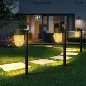 Set 2 lămpi solare LED tip lampadar pentru grădină – Design modern și iluminare ambientală caldă, TMCL111462 - Img 5