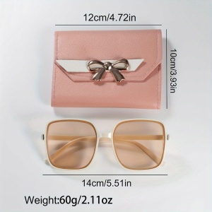 Set cadou elegant pentru femei – Ceas, ochelari de soare și portofel roz, PMAJ2019909 - Img 6