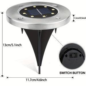 Set lămpi solare LED pentru sol cu carcasă metalică – iluminat elegant pentru alei și grădini, TMAM15652 - Img 6