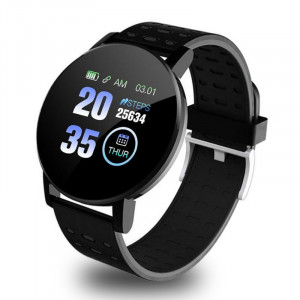 Smartwatch 119 Plus, iOS /Android, Bluetooth, Fitness Tracker, Negru - Img 1