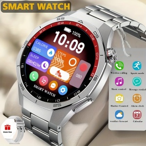 Smartwatch Sport cu ecran tactil, bratara metalica + silicon, TMRU7157377