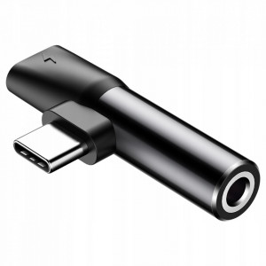 Adaptor Audio Baseus USB Type-C - USB Type-C / 3.5 mm L41, Negru, PMCATL41-01