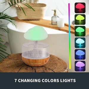 Aroma difuzor Smartix 500ml, Umidificator Modern, cu lampa LED, Nor de ploaie, Alb, AD500 - Img 3
