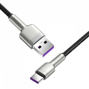 Baseus Cablu Cafule Metal - USB to Tip C - PD 40W 5A 0,25 metre (CATJK-01) Negru