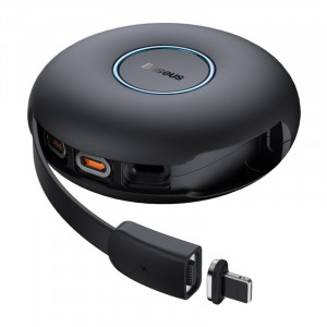 Baseus Cablu Zinc Magnetic 3 in 1 - Tip C to Micro USB, Lightning, Tip C - 20W 1 metre (CAMLC-01) Negru