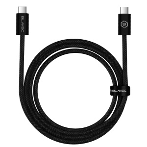 Blavec Candy Braided Cable - Type C to Type C - PD 60W, 3A, 1 Meter, Apple CarPlay/Android Auto (CCA-CC3B10) Black, MGKABAV1760