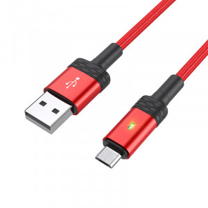 Borofone Cablu BU30 Lynk Smart power-off - USB to MicroUSB - 2,4A 1,2 metri red