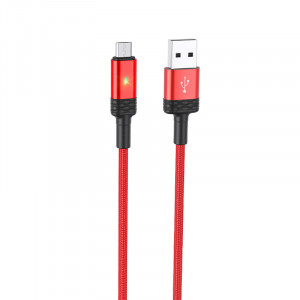 Borofone Cablu BU30 Lynk Smart power-off - USB to MicroUSB - 2,4A 1,2 metri red - Img 2