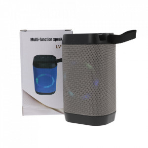 Boxa Portabila Bluetooth, Lanterna, TF, USB, LED LV10-GREY