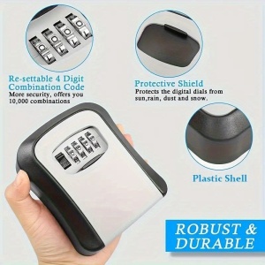 Cutie de depozitare pentru chei, pentru apartamente in regim hotelier self check-in, Metalic, Locker key, PMJR251645-ROSU - Img 3