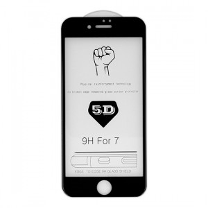 Folie Sticla Tempered Full Glue 5D pentru IPHONE 7 (4,7") Negru